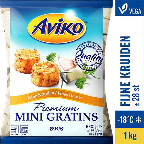 807057 Aviko Premium Mini Gratins Fine Herbs 1000g hero