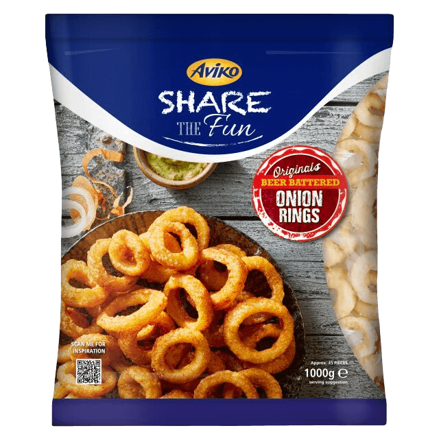 Aviko beer battered onion rings 1000g