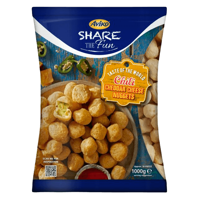 Aviko chili cheddar cheese nuggets 1000g