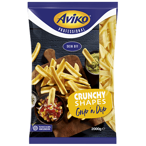 808402 Aviko Crunchy Shapes Grip 'n Dip 2000g